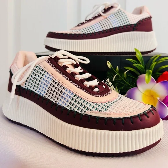 NICOLE MILLER ~ Pink and Burgundy Women's Sneakers size 7.5 - Picture 6 of 8